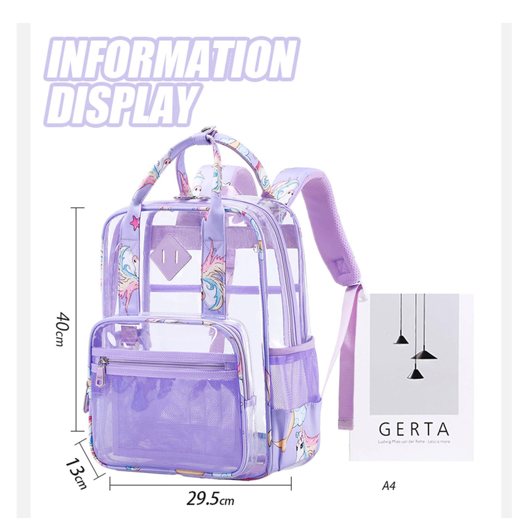 KEBEIXUAN Heavy Duty Clear Backpack - Transparent School Backpack with Multiple Pockets for Students, Work & Travel (3-Piece Set, Plaid Black) | Perfect for Concerts, Stadium Events & Airport Security