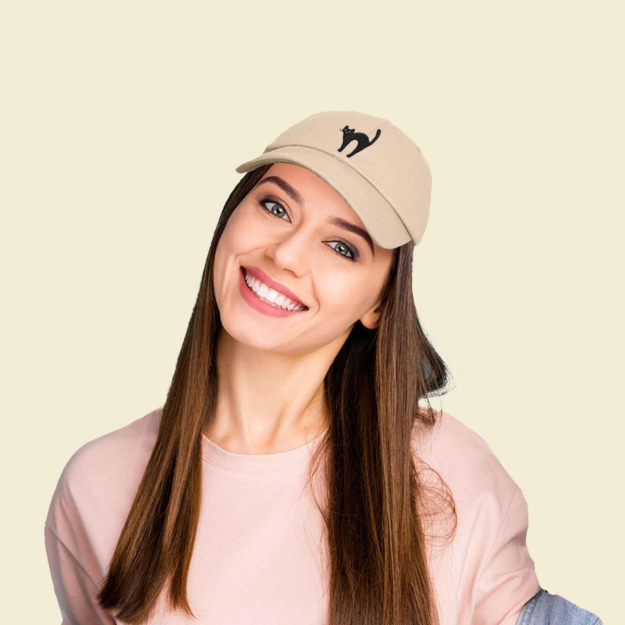 Black Cat Baseball Cap for Women - Cute Halloween Hat with Ears - Perfect for Costume Parties, Cosplay & Everyday Wear