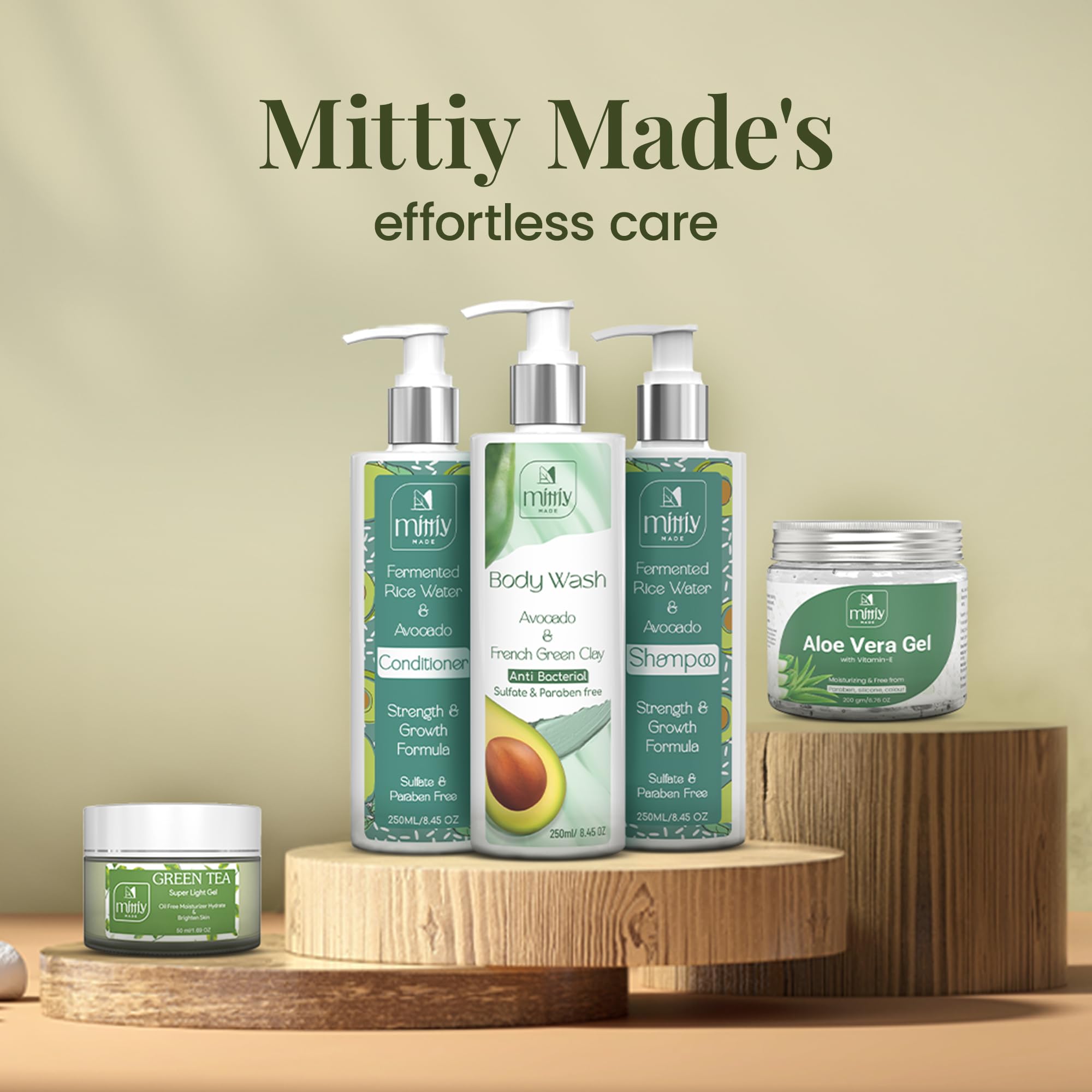 **Mittiy Made Fermented Rice Water & Avocado Hair Conditioner - Natural Deep Nourishing Treatment for Dry, Frizzy Hair - Strengthens & Promotes Hair Growth - 250ml | Ideal for Daily Use, Salon-Quality Results at Home**