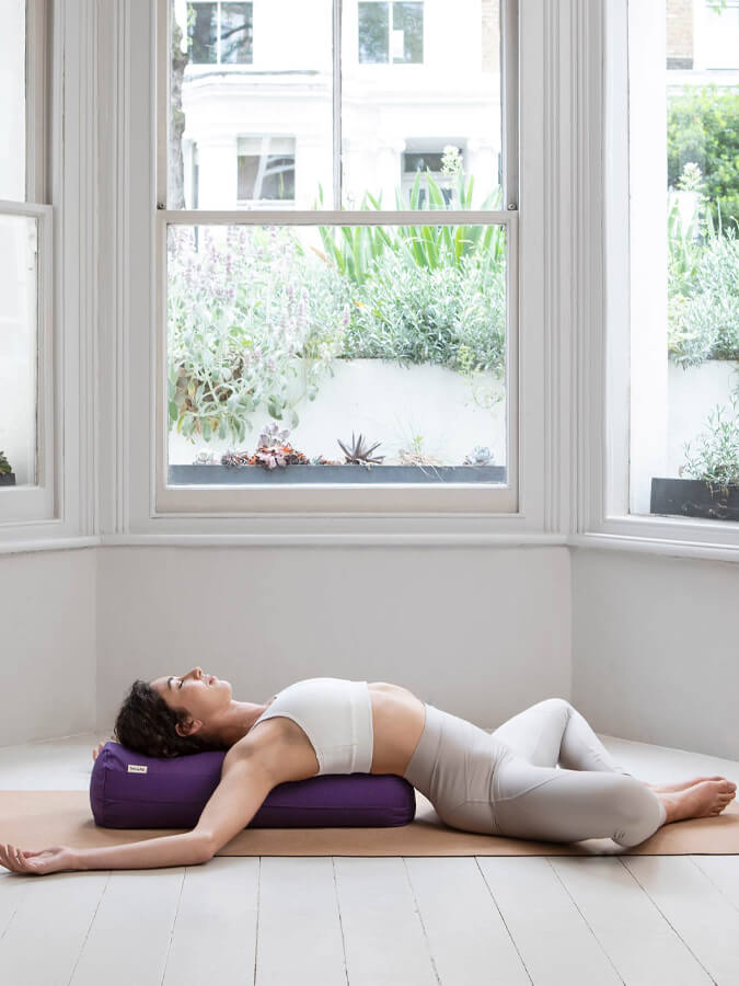 Organic Cotton Buckwheat Meditation Yoga Bolster Pillow - Support for Yoga, Meditation & Relaxation - Perfect for Home, Studio & Travel Use