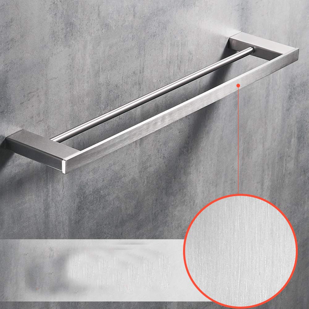 Stainless Steel Double Towel Bar - 40cm Brushed 304 Stainless Steel Wall Mounted Towel Rack for Bathroom & Kitchen - Heavy Duty Shower Towel Holder, Dish Towel Organizer, Washcloth Hanger - Perfect for Modern Home, Spa, and Restaurant Use