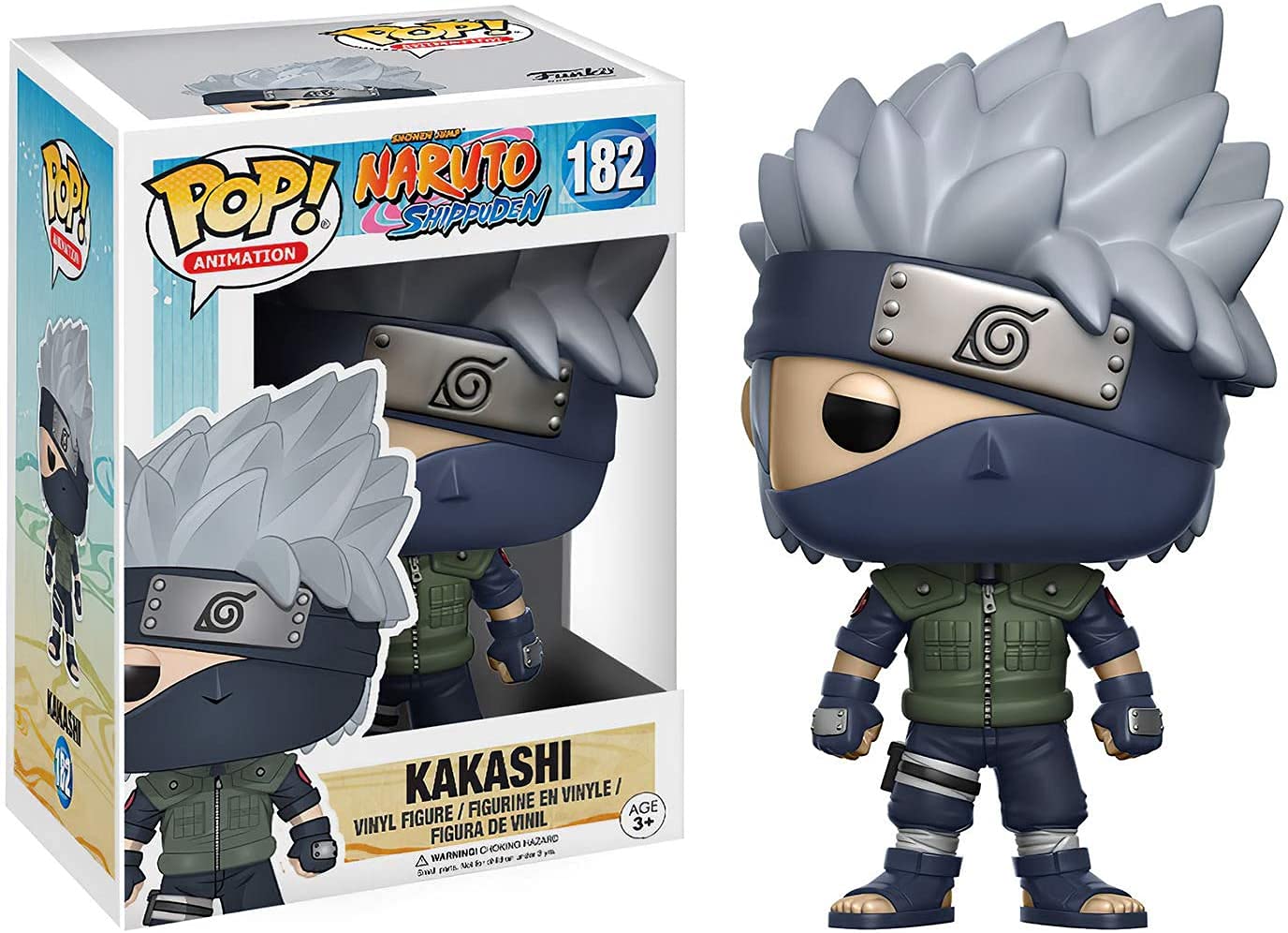 Naruto Shippuden Kakashi Funko Pop! Vinyl Figure with Pop Box Protector - Anime Collectible for Display & Protection - Perfect for Fans, Gifts, and Home Decor