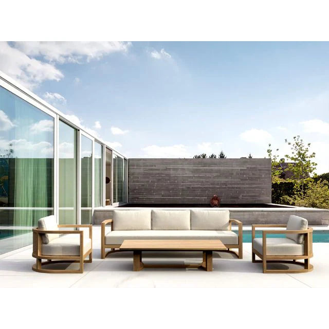 Anderson Teak 4-Piece Junus Deep Seating Patio Furniture Set (SET 221) - Perfect for Outdoor Living Room, Garden, Poolside & Backyard Relaxation