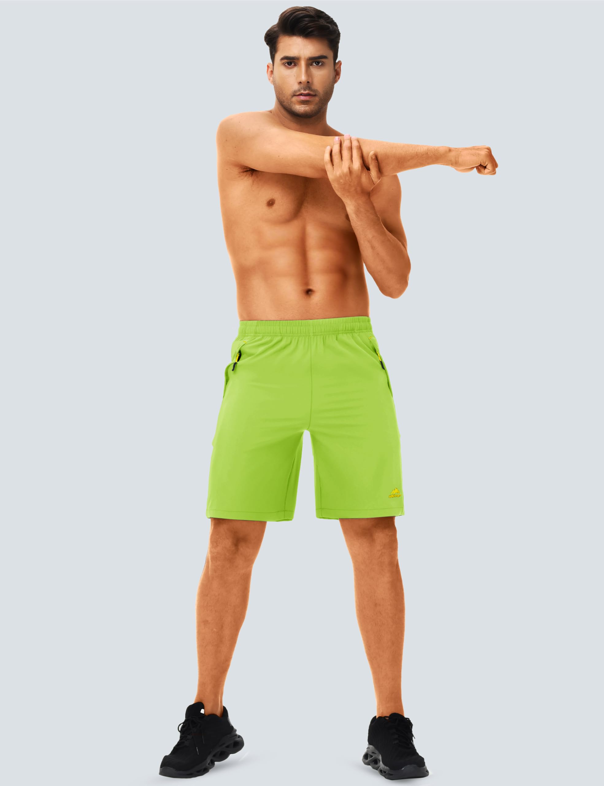 TACVASEN Men's 9 Inch Running Shorts - Quick Dry Athletic Gym Shorts with 3 Zipper Pockets | Lightweight Workout Shorts for Summer Jogging, Training & Outdoor Activities
