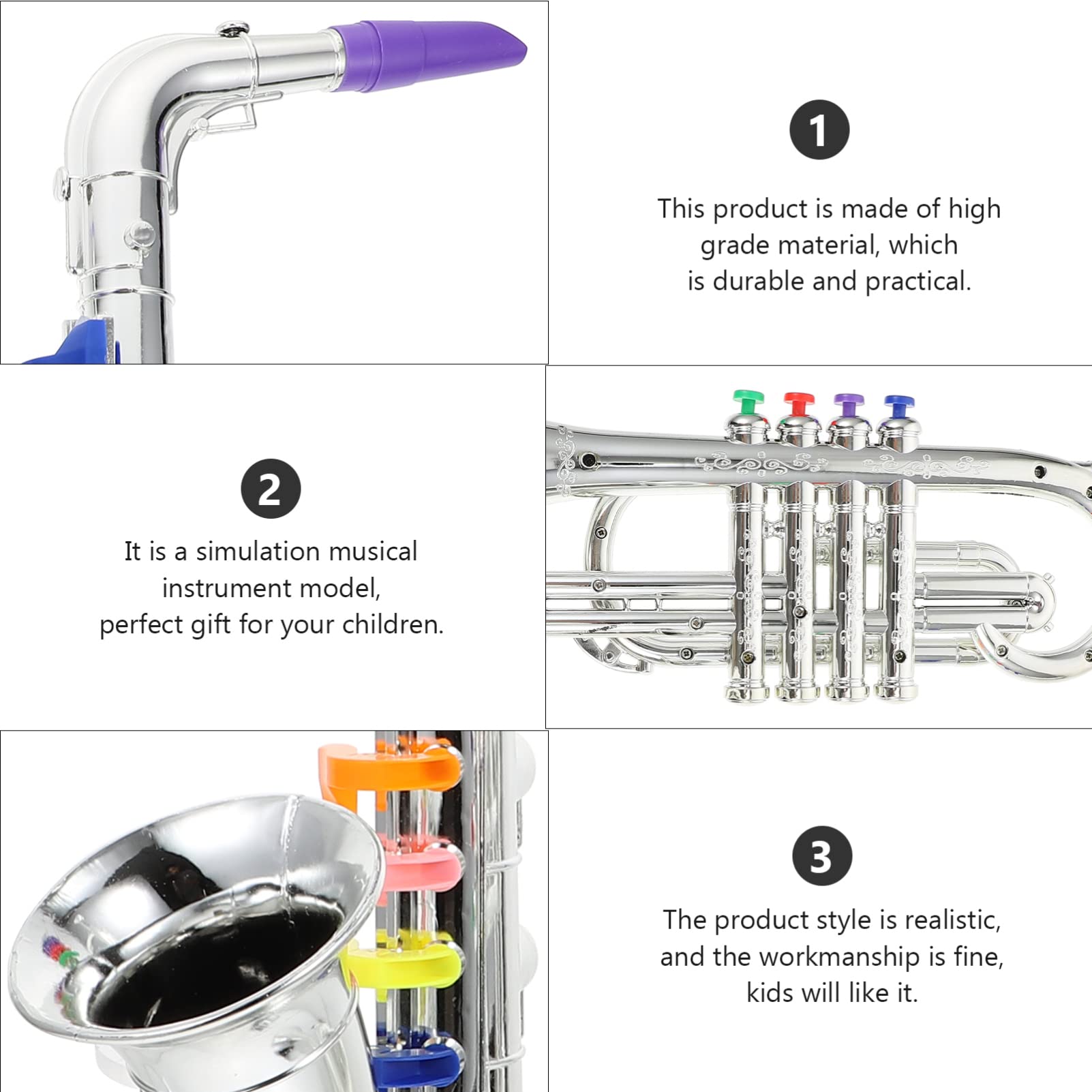 Zerodeko 2Pcs Musical Instruments Toy Set for Toddlers - Saxophone & Puzzle Educational Toys for Kids | Perfect for Early Learning, Music Exploration & Sensory Play