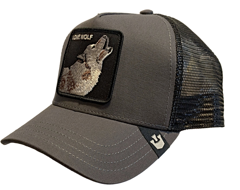 Goorin 'The Lone Wolf' Charcoal Trucker Style Baseball Cap for Men - Stylish & Breathable Hat for Outdoor Activities, Hiking, and Casual Wear