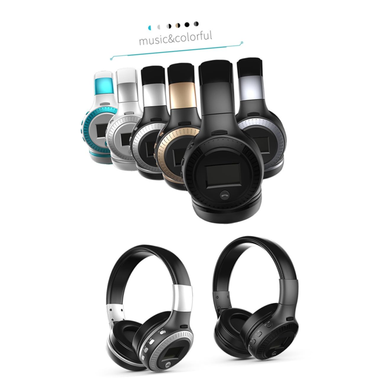 Wireless Over-Ear Headphones with TF Card Slot - Bluetooth Headset for Phone, Music & Gaming - Portable & Comfortable for Travel, Workout, Office Use