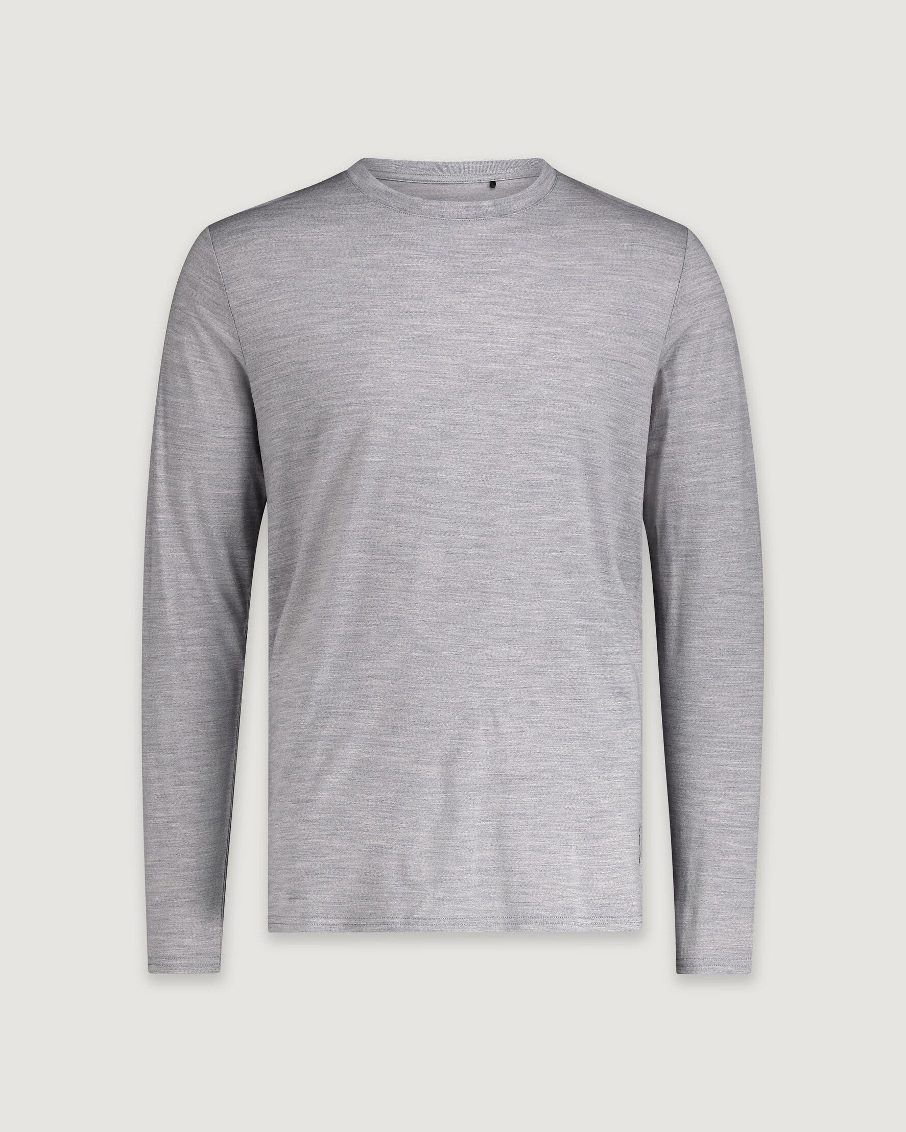 100% Merino Wool Men's Long Sleeve Crewneck Sweater - Mid Grey Marle | Warm & Breathable Base Layer for Hiking, Camping & Winter Outdoor Activities