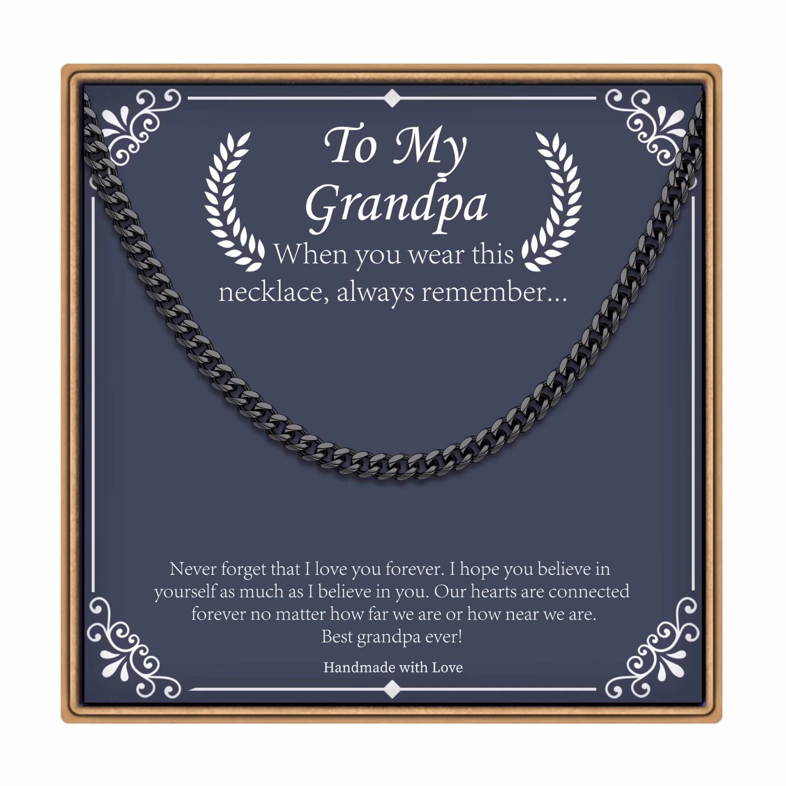 IEFLIFE Men's Chunky Cuban Link Chain - Silver/Black/Gold Graduation Gifts for Him, Dad, Son, Grandpa, Uncle - Perfect for Graduation, Father's Day, Christmas & Special Occasions - Durable & Stylish Men's Jewelry for Everyday Wear & Formal Events