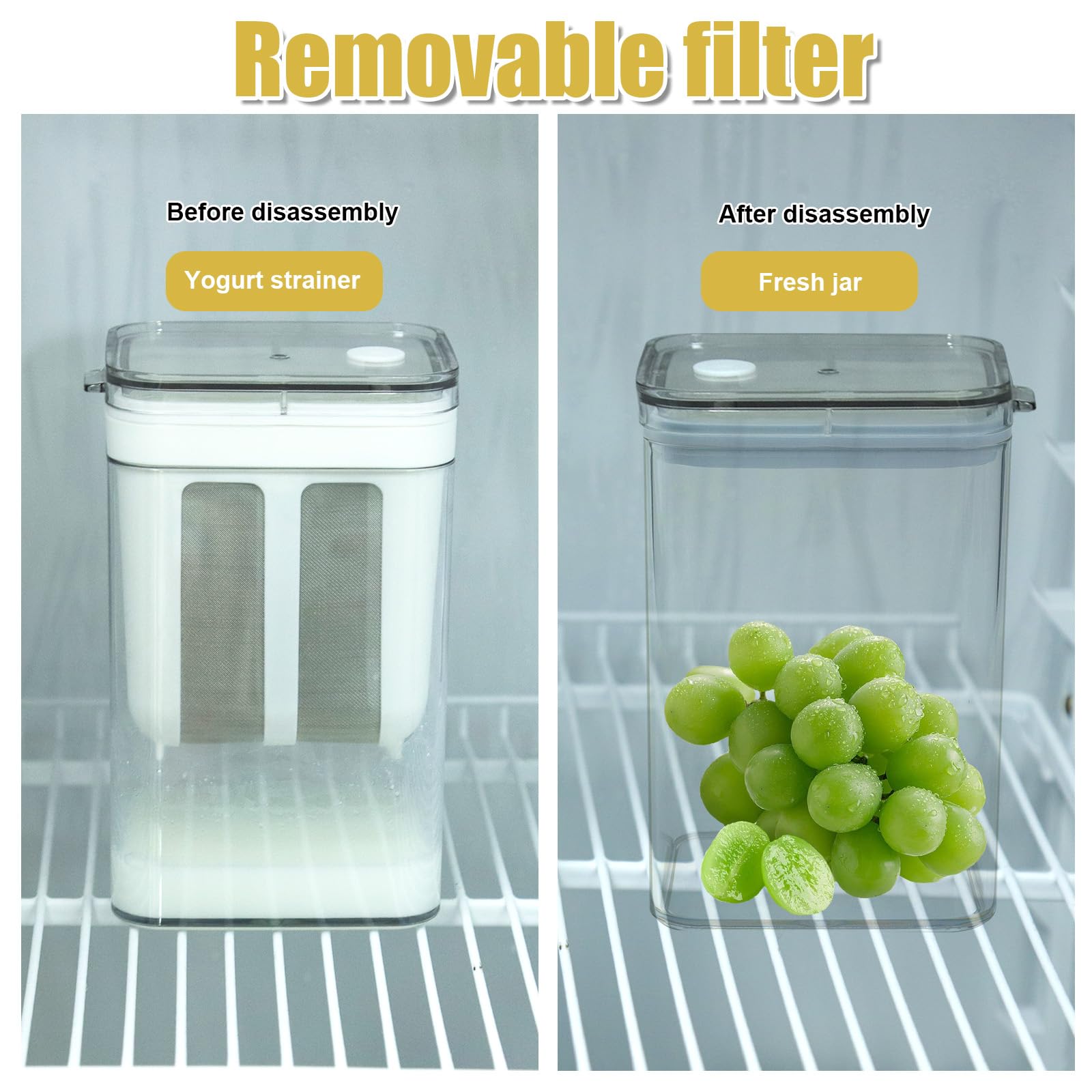 Greek Yogurt Strainer 500ml - Reusable Cheese Cloth & Multipurpose Kitchen Filter for Yogurt, Juice, Tea, Nut Milk - Perfect for Homemade Dairy, Vegan Milk & Healthy Drinks
