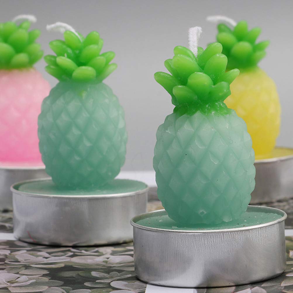 12-Pack Decorative Tea Light Candles for Plants - Romantic Pineapple Scented Small Candles for Home Decor, Wedding, Party & Relaxation