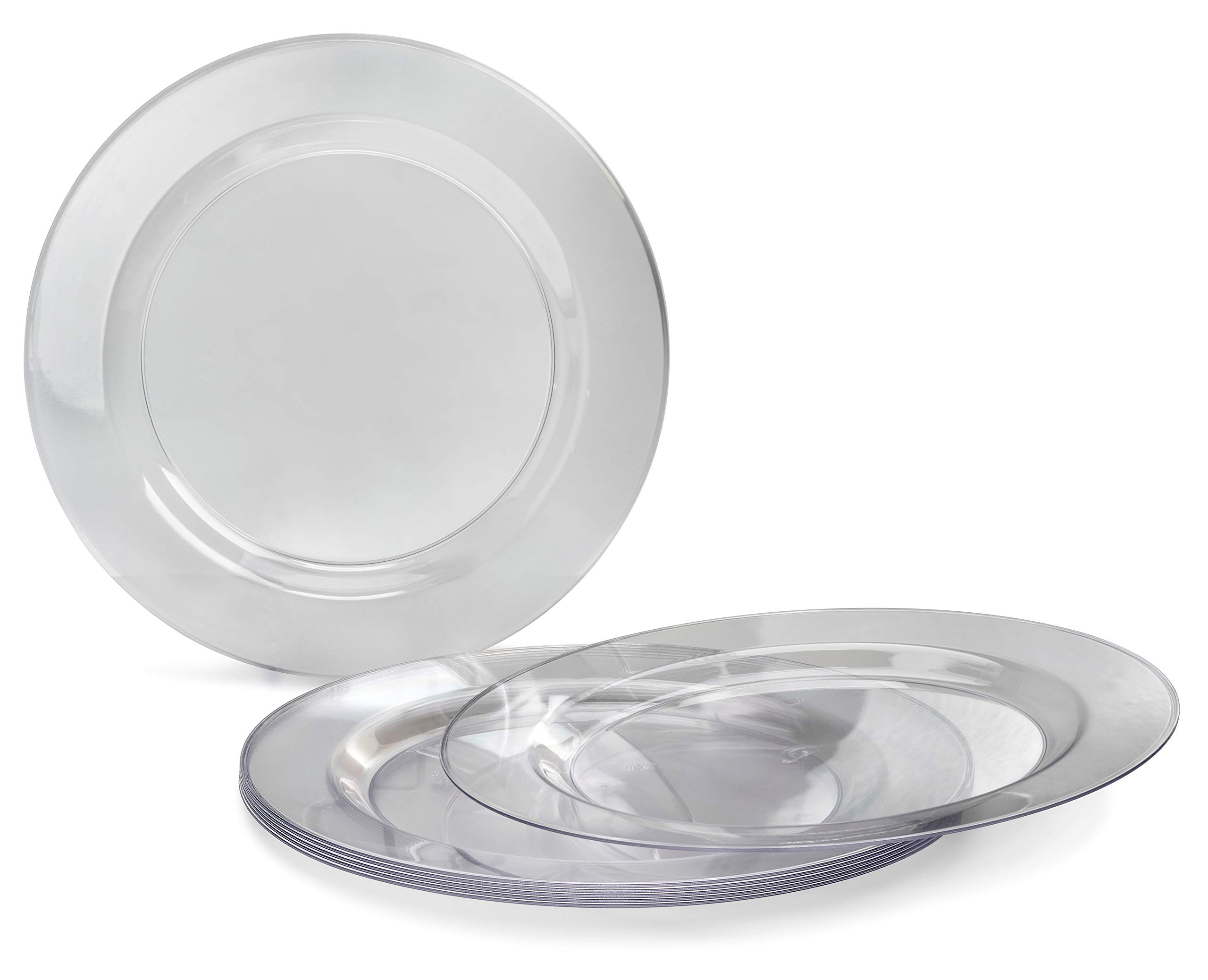 240-Pack Heavyweight Disposable Plastic Plates - 7.5'' Clear Appetizer & Dessert Plates for Wedding, Party, BBQ & Special Occasions | Durable & Elegant Dinnerware