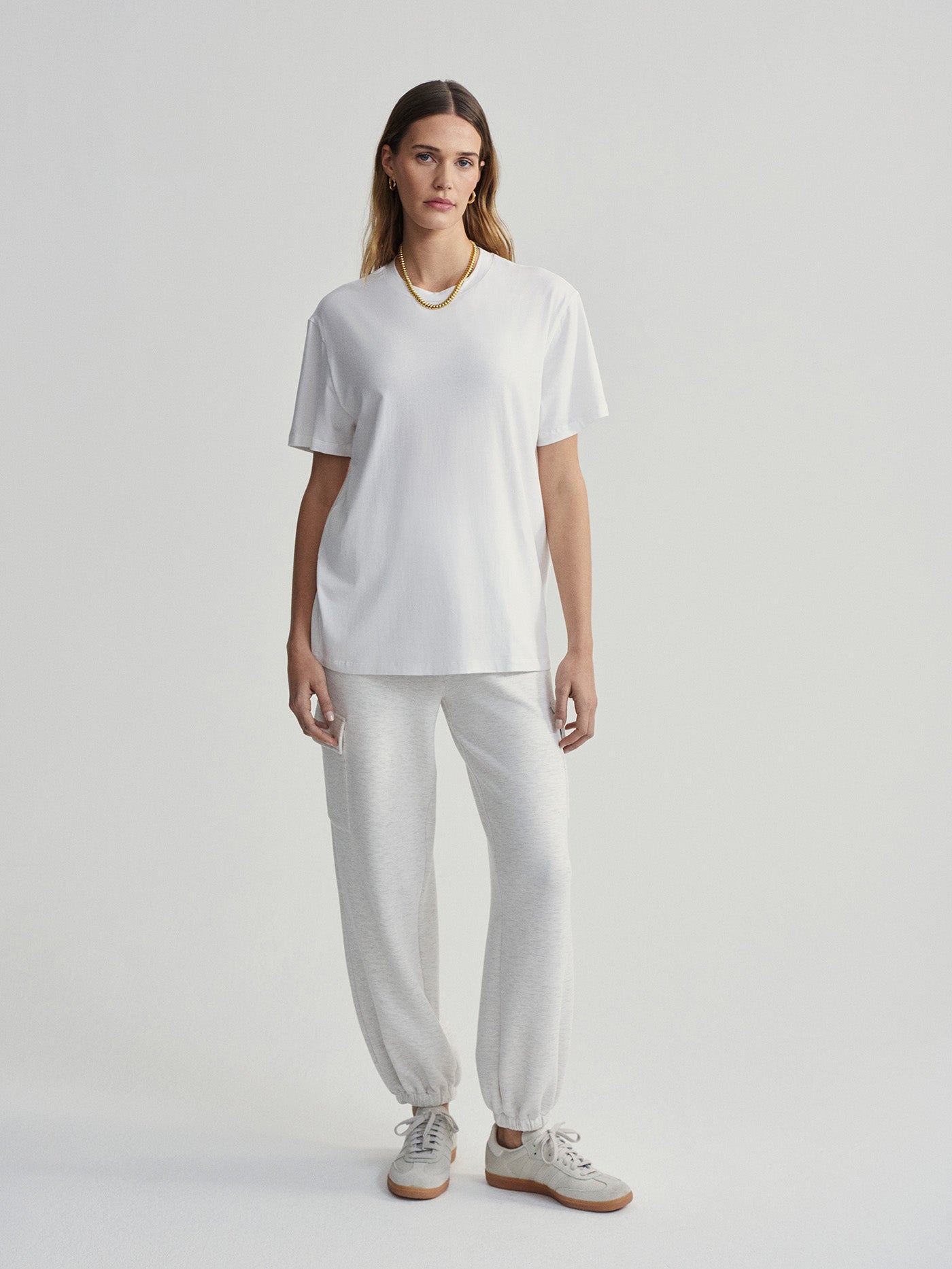 Varley Leighton Boyfriend Tee - Women's Oversized Cotton T-Shirt in White | Casual Loungewear, Streetwear & Everyday Comfort