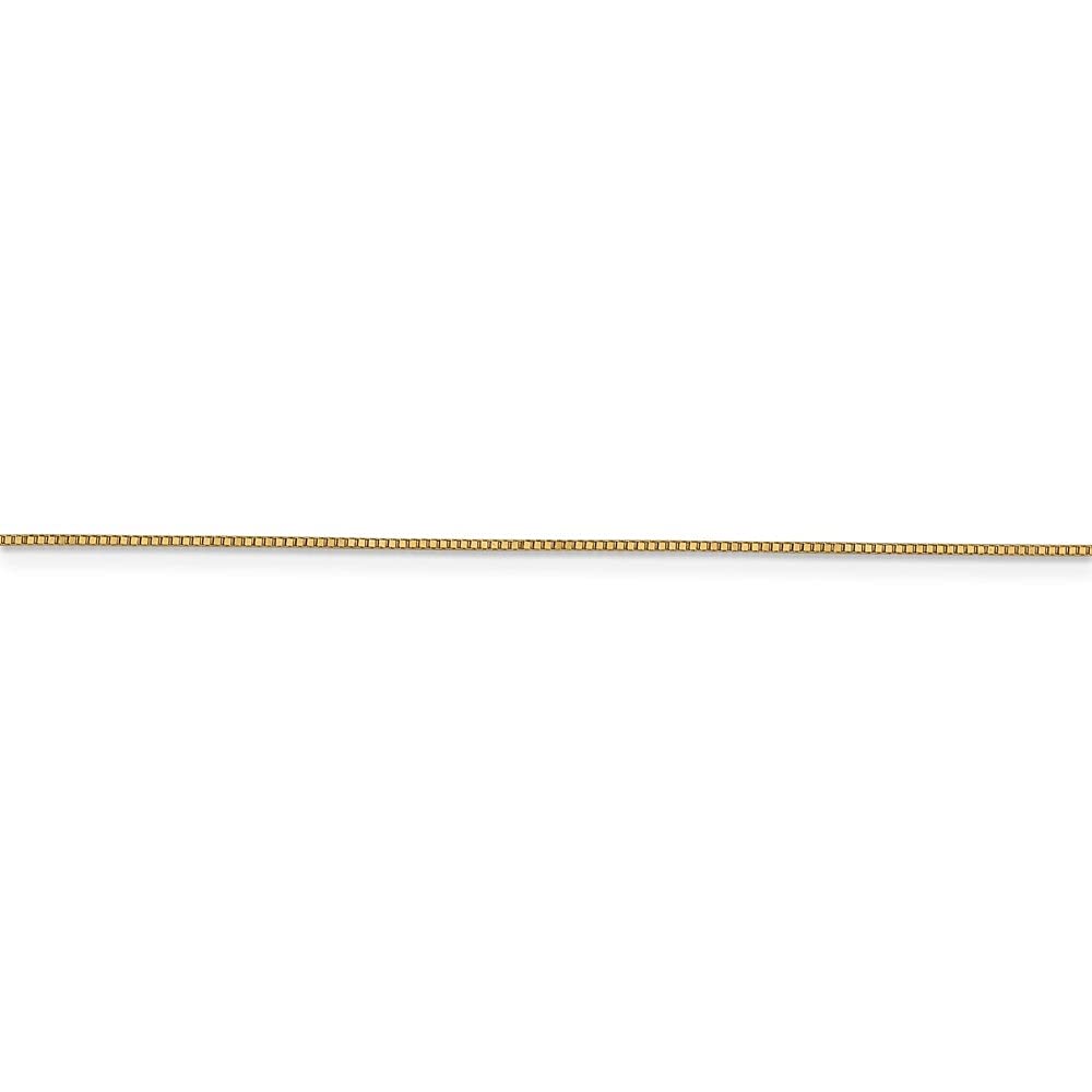14K Yellow Gold 0.7mm Box Chain Necklace with Lobster Clasp - 14 Inch Dainty Jewelry for Women - Perfect for Layering, Everyday Wear & Special Occasions