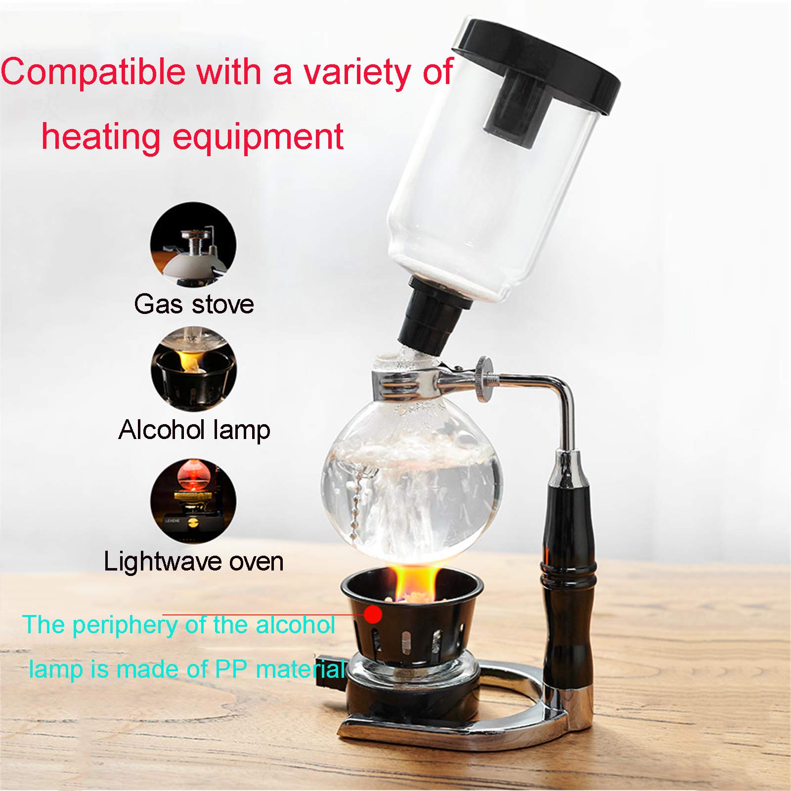 Premium Siphon Coffee Maker & Tea Brewer - 3 Cup Glass Vacuum Coffee Machine with Heat-Resistant Borosilicate Glass, Ideal for Home Baristas & Coffee Enthusiasts - Perfect for Pour-Over Coffee, Tea Brewing & Specialty Coffee Preparation