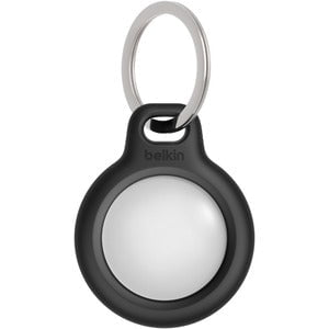 Apple AirTag Holder with Keychain - Durable Anti-Loss Tracker Case for Wallet, Luggage & Backpack (Black) - Perfect for Travel, Keys & Personal Items Security