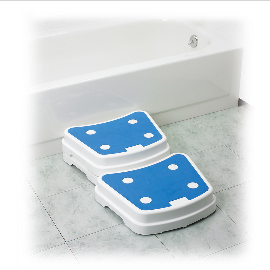 Portable Bath Step Stool for Adults & Seniors - Non-Slip Shower Stool with Handles - Foldable Bathtub Step for Safe Bathing, Showering, and Spa Use at Home