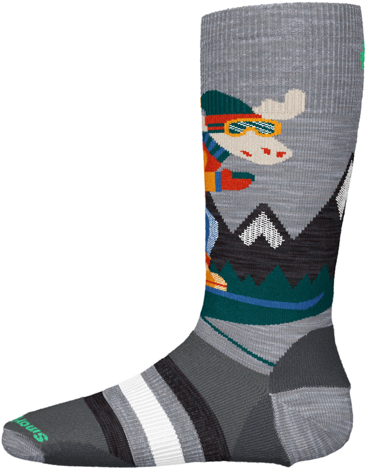Smartwool 2024 Kids' Winter Sports Socks - Full Cushion Over-The-Calf Hiking Socks with Moose Pattern - Warm Wool Socks for Skiing, Snowboarding & Outdoor Adventures