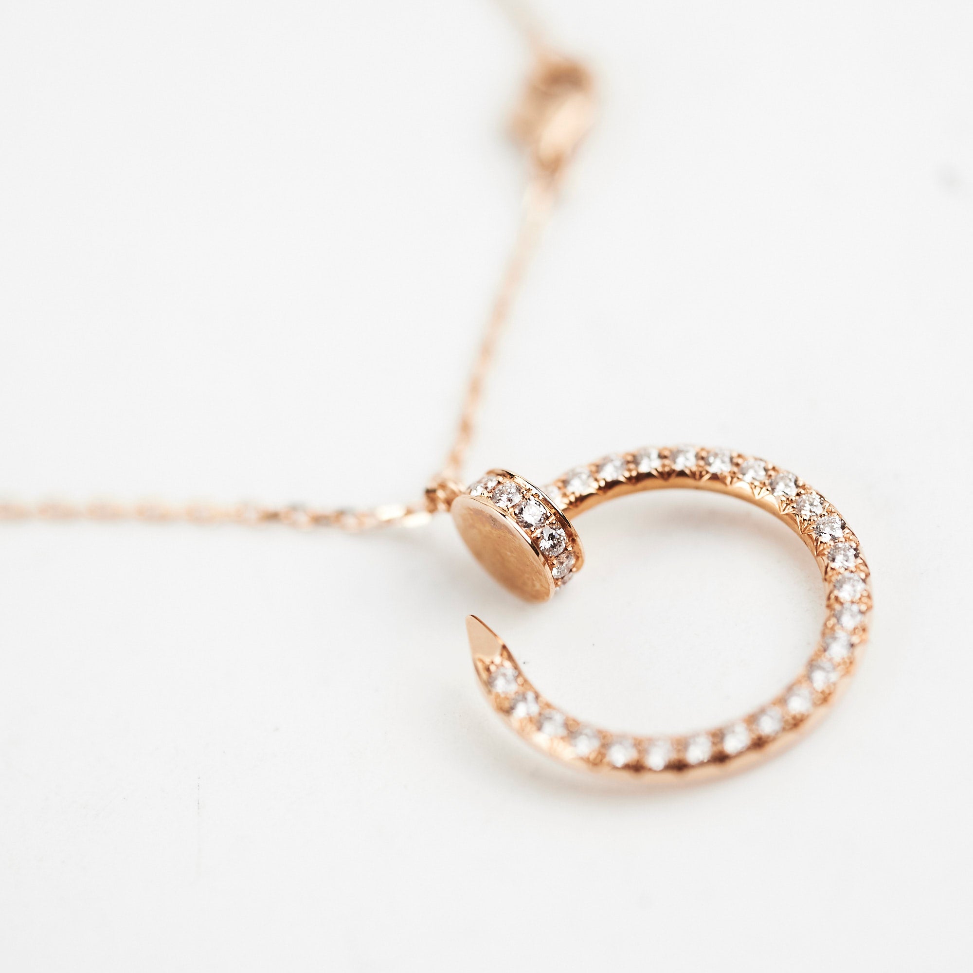 Cartier Juste Un Clou Rose Gold Diamond Necklace for Women - 18K Pink Gold Luxury Jewelry Gift for Anniversary, Valentine's Day & Special Occasions