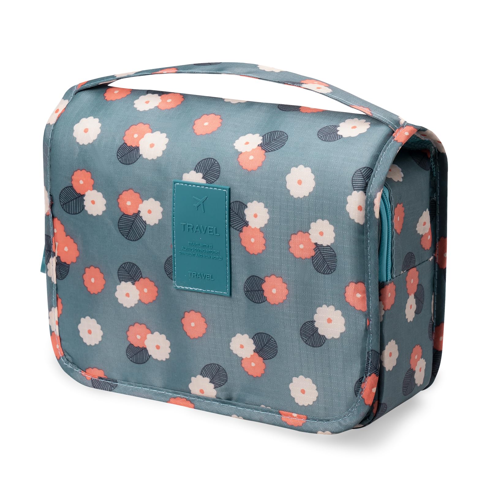 OrgaWise Hanging Toiletry Bag for Women - Waterproof Travel Makeup Organizer Pouch with Hooks, Portable Cosmetic Bag for Shower, Gym, Camping & Vacation Essentials