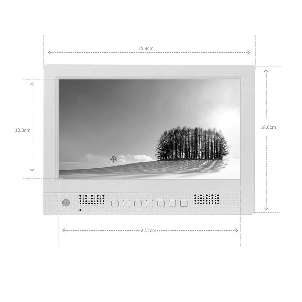 10 Inch Ultra-Thin Digital Photo Frame with Front Speaker, Human Body Sensor, LED Breathing Light - Smart Electronic Picture Frame for Home Decor, Gift Giving & Memory Display (Wall Mount & Tabletop Use)