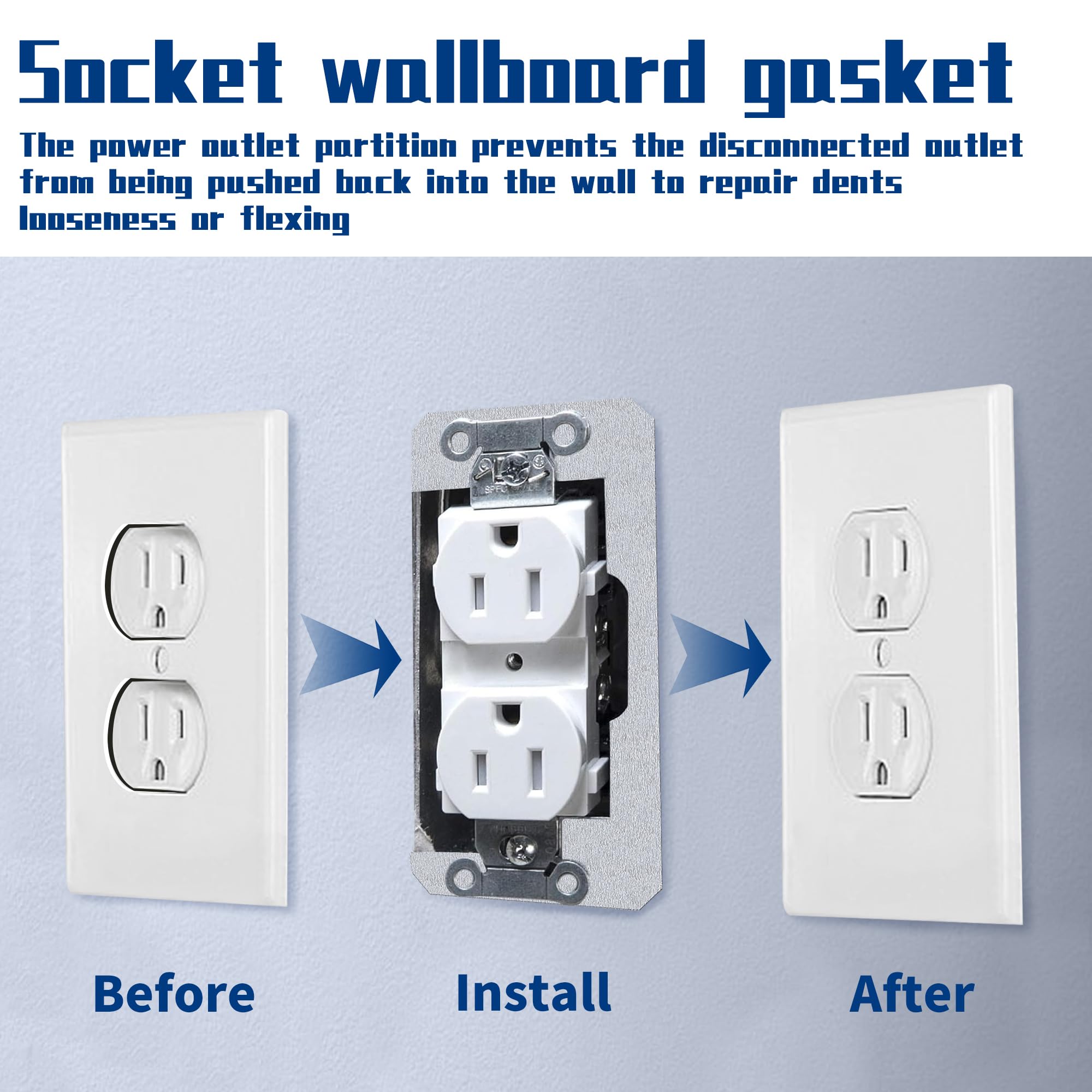 DECOHS 10-Pack Metal Wall Plate Spacers - Flush Fit Levelers for Electrical Outlets & Boxes - Home DIY Fixing