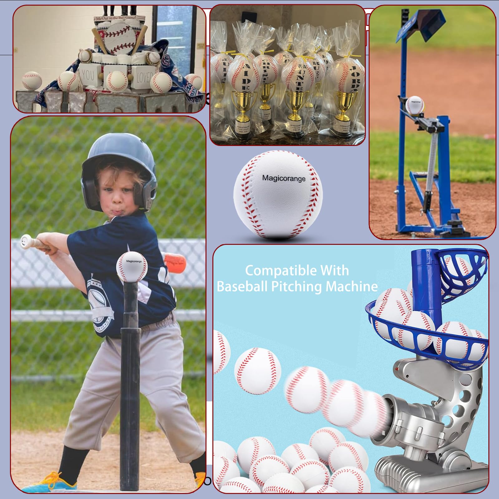 MagicOrange Foam Baseballs 20 Pack - Soft Practice Training Balls for Batting, Fielding & Pitching | Unmarked Baseballs for Kids & Adults | Perfect for Backyard Drills, Team Practice & Baseball Training