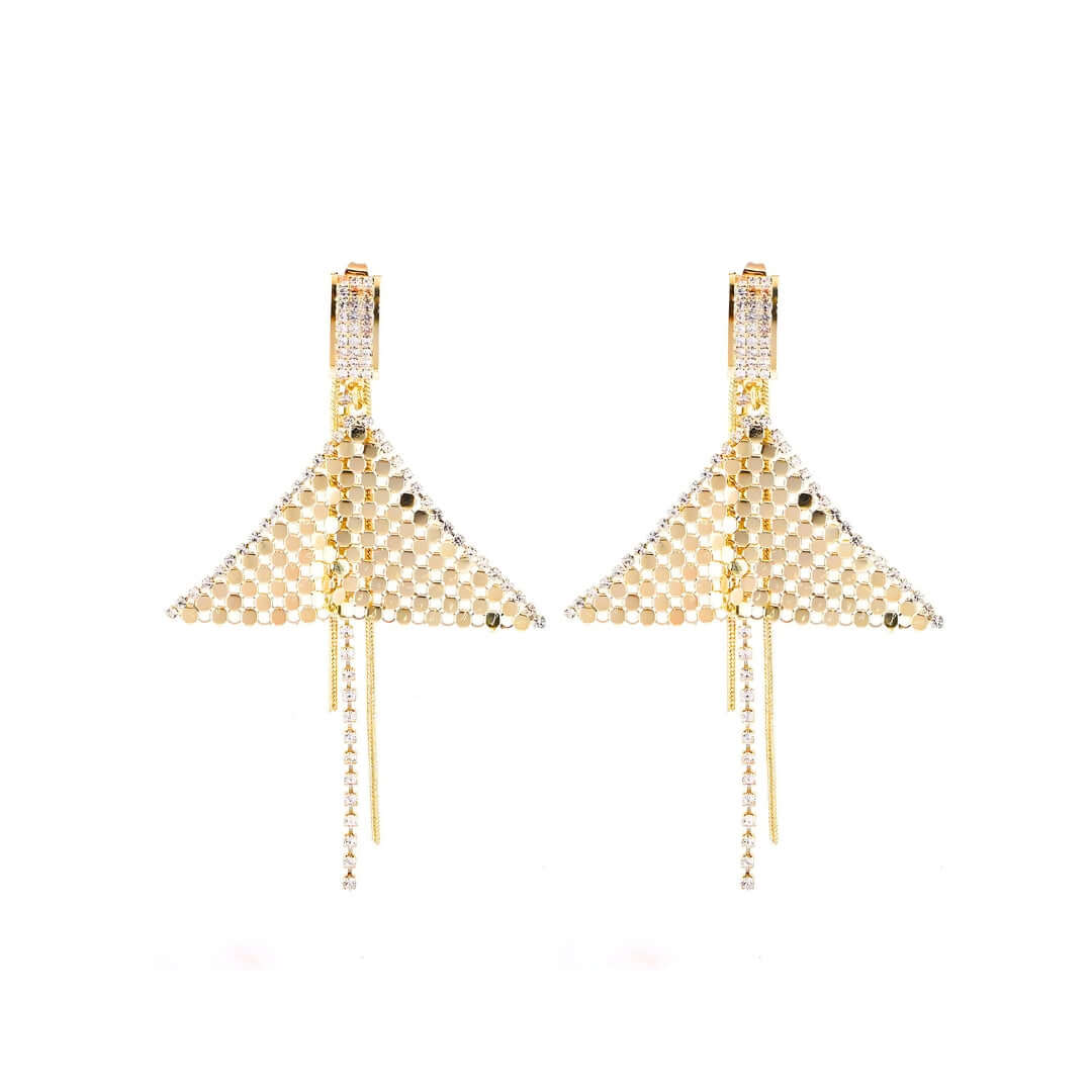 2 Way Bling Sequin Fish Tail Tassel Earrings for Women | HE7994 | Fashion Jewelry for Party, Wedding & Special Occasions