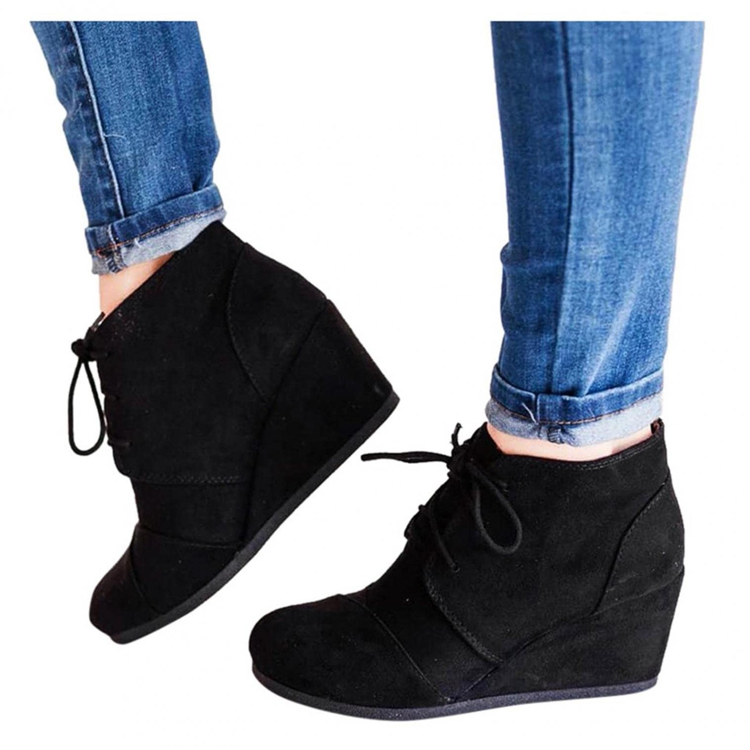 Masbird Women's Fashion Ankle Boots with Buckle & Zipper - Stylish Low Heel Dressy Booties for Work, Office & Evening Outfits