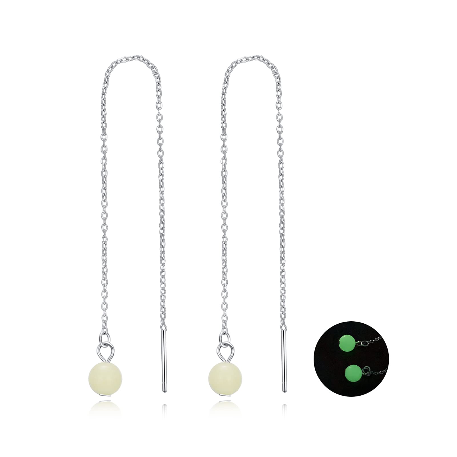 925 Sterling Silver Pearl Threader Earrings - Elegant Long Piercing Tassel Drop Dangle Jewelry for Women & Teen Girls | Perfect for Parties, Weddings & Everyday Wear