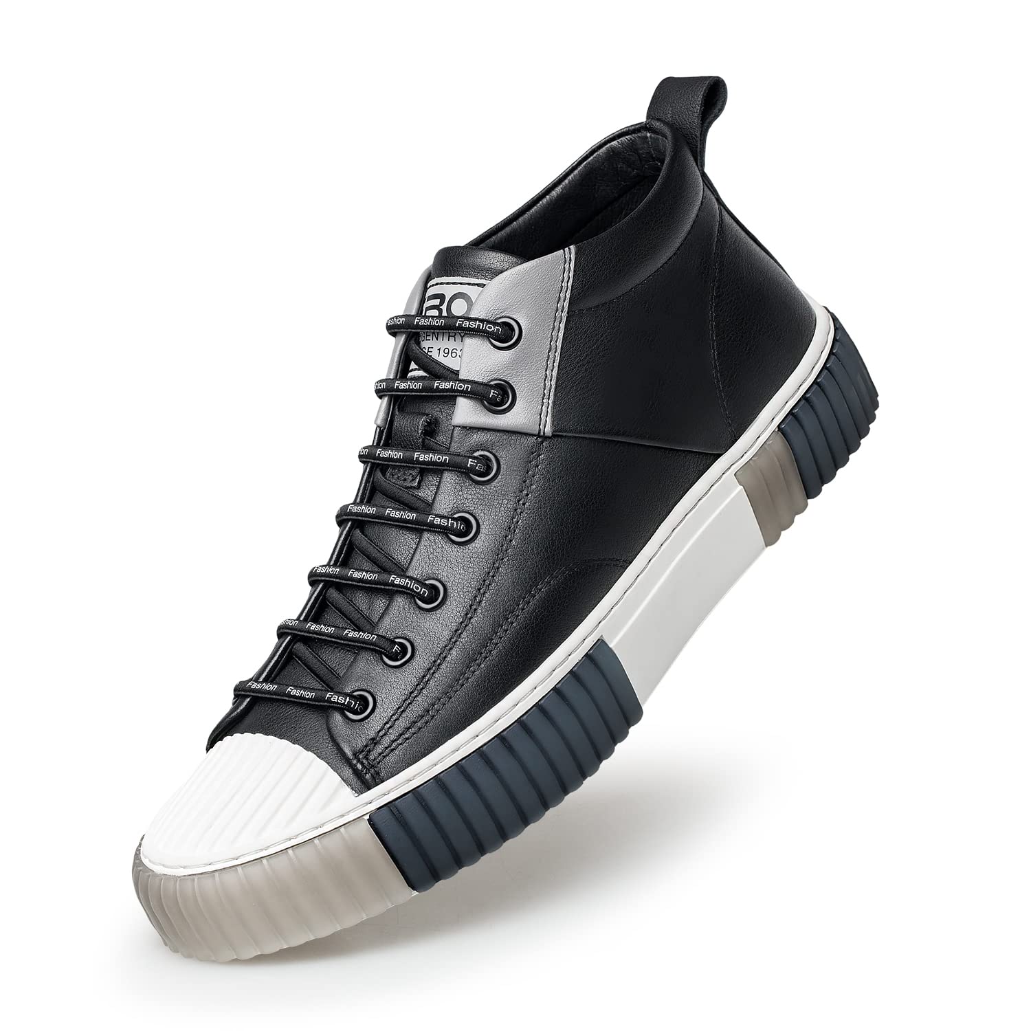 ZRO Men's High Top Sneakers - Genuine Leather Breathable Casual Shoes for Men (S05806) - Comfortable Walking & Streetwear Fashion Sneakers for Daily Wear
