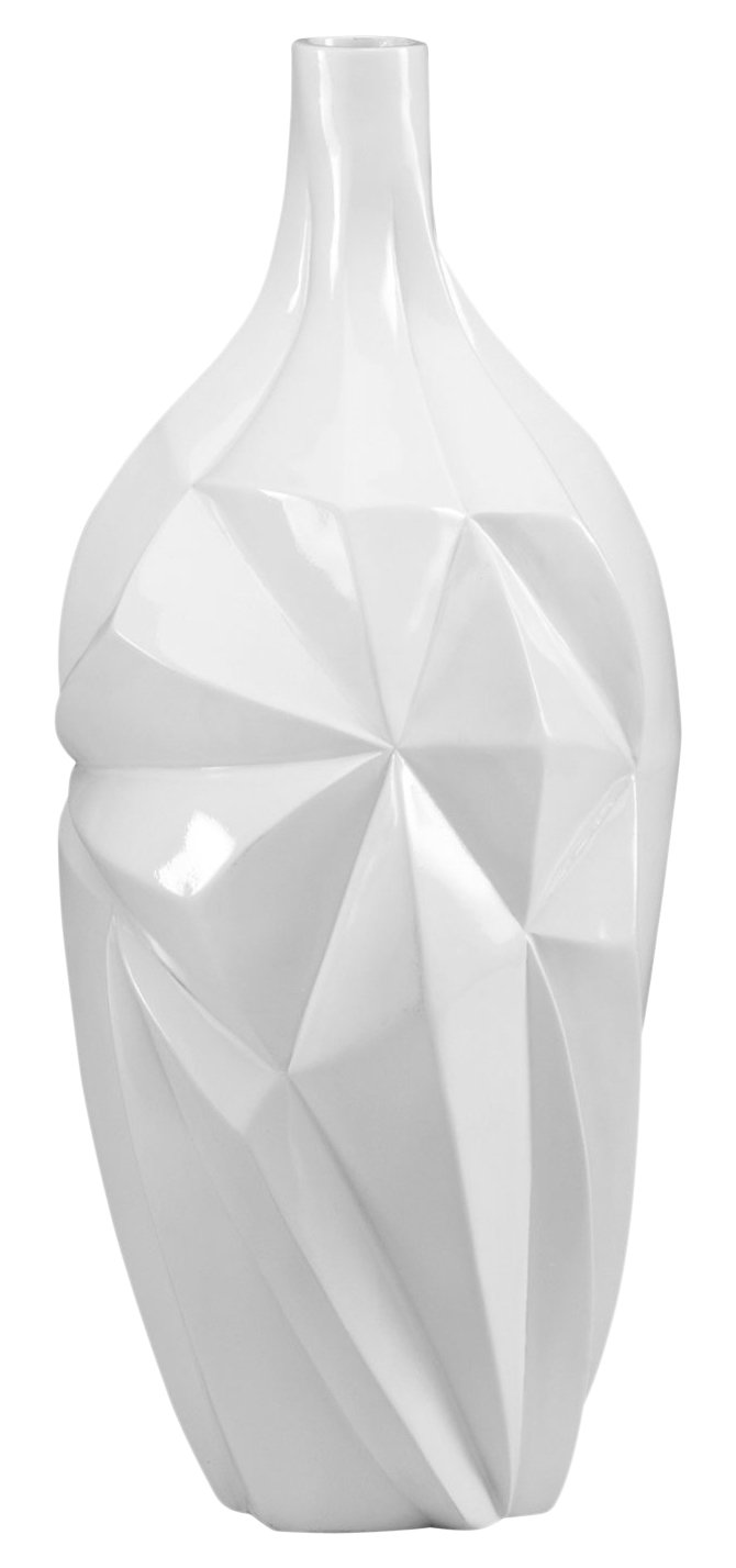 Cyan Design 05001 Large Glacier Vase - Gloss White Glaze Ceramic Vase for Home Decor, Wedding Centerpiece & Floral Arrangements
