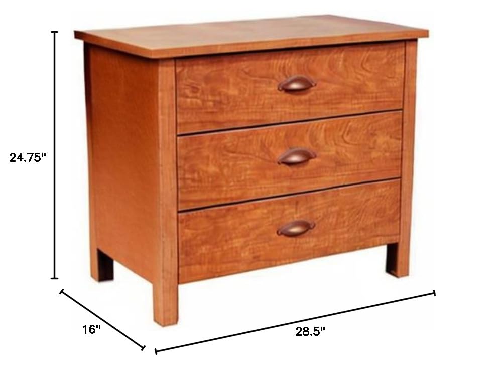 Venture Horizon 3-Drawer Nouvelle Chest in Cherry Finish - Stylish Bedroom Storage Solution for Clothes, Linens & Accessories