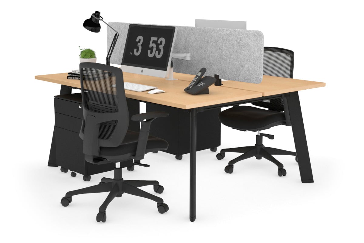 2-Person Workstation with Black Frame - 1200L x 700W Office Desk for Collaborative Workspaces | Perfect for Home Office, Coworking Spaces & Team Projects