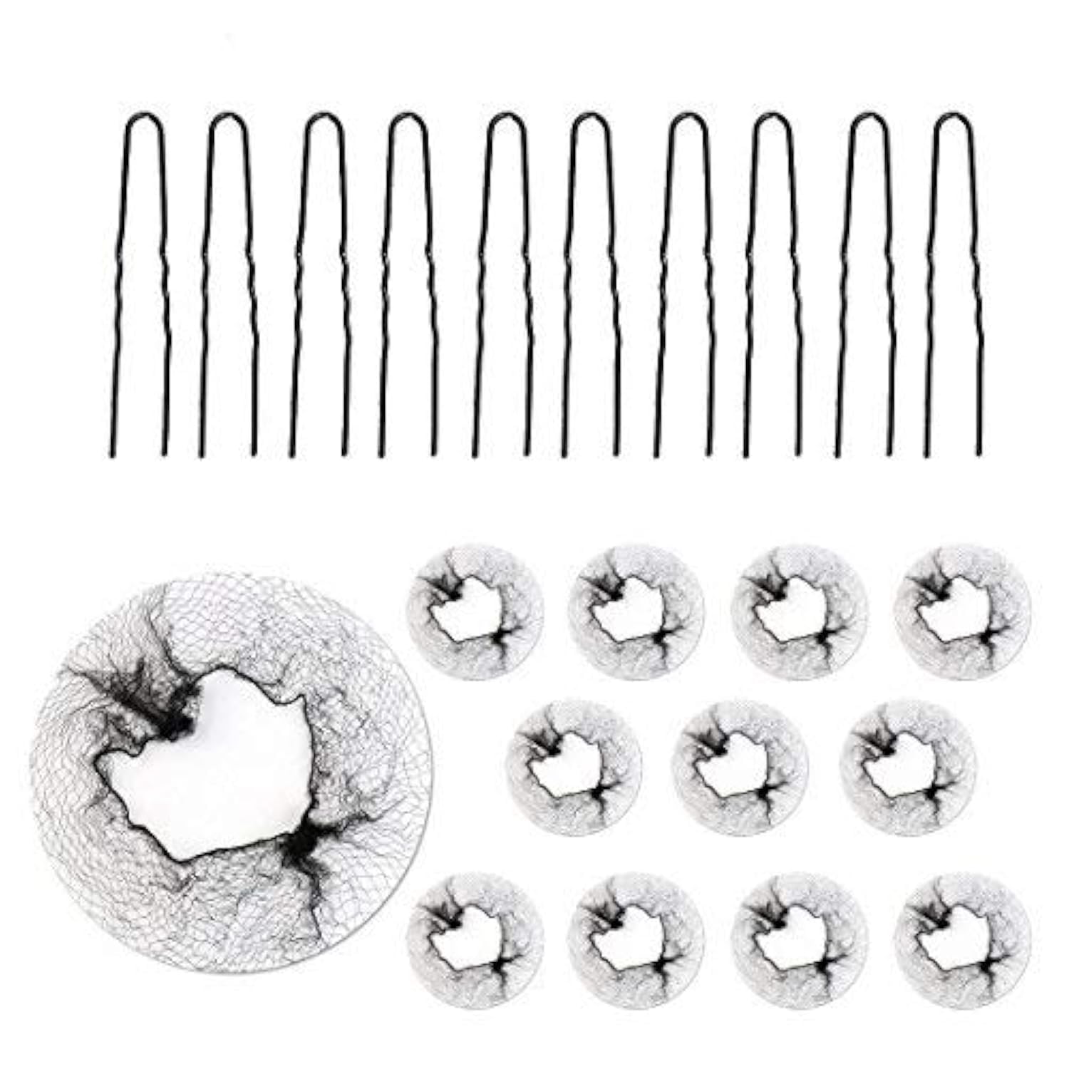 Women's Paradise Bun Juda Hair Cover & Net Set - 10 Pins & 12 Nets Combo (1pc 30g) for Hijab, Prayer & Everyday Hair Protection