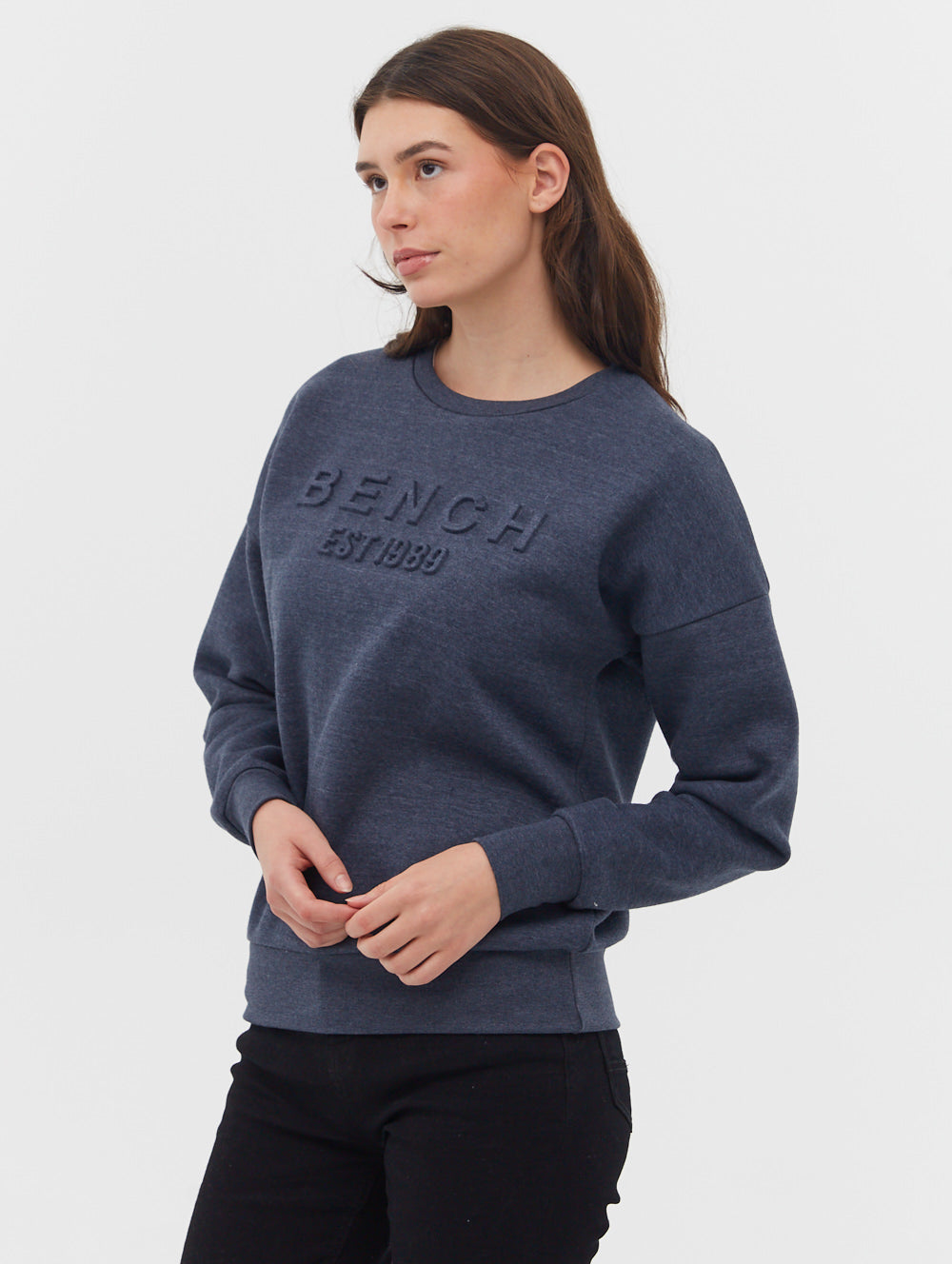 Avyanna Embroidered Logo Crewneck Sweatshirt for Women - Soft Cotton Pullover with Stylish Design - Perfect for Casual Outfits, Lounge Wear & Street Style Fashion