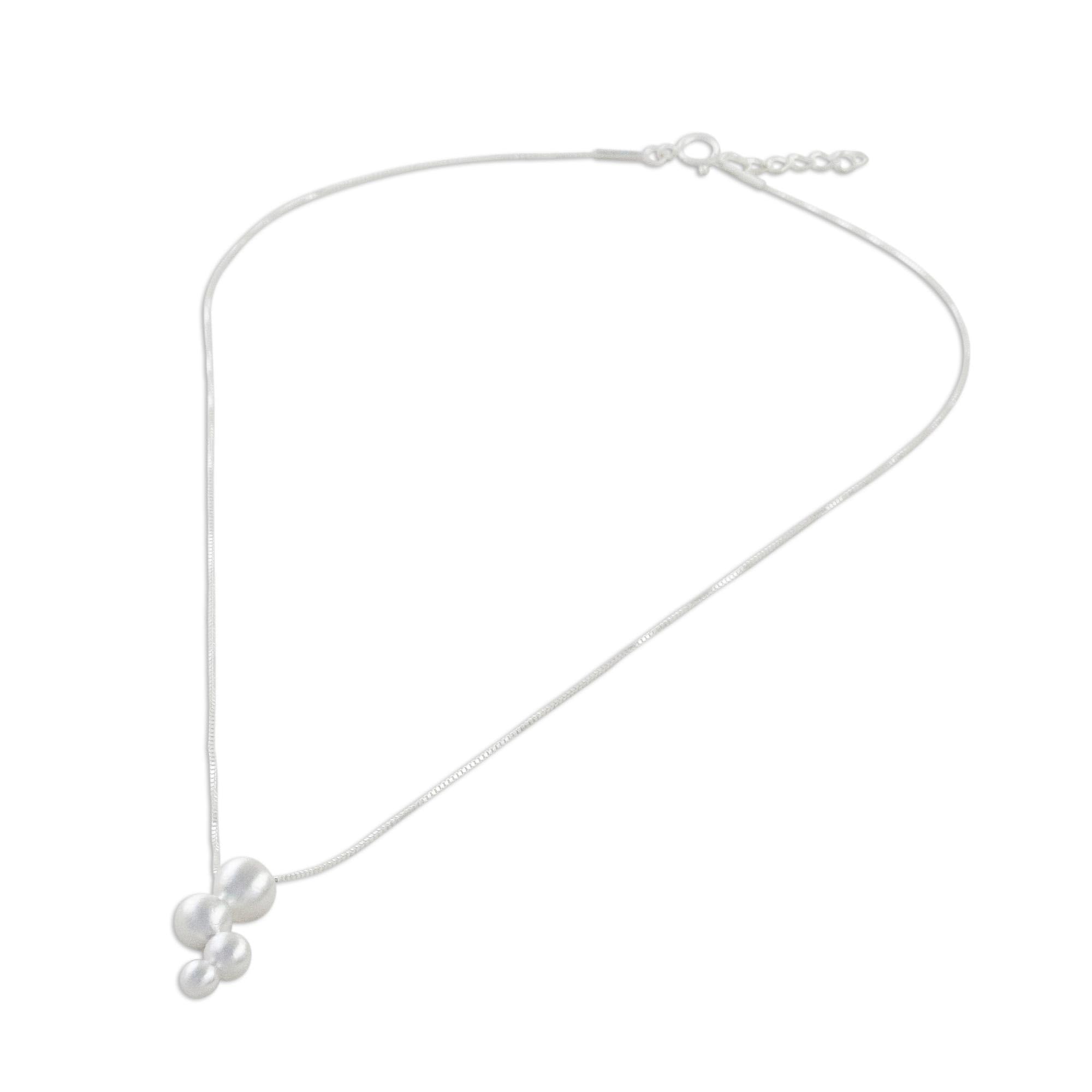 NOVICA Handmade Sterling Silver Pendant Necklace 