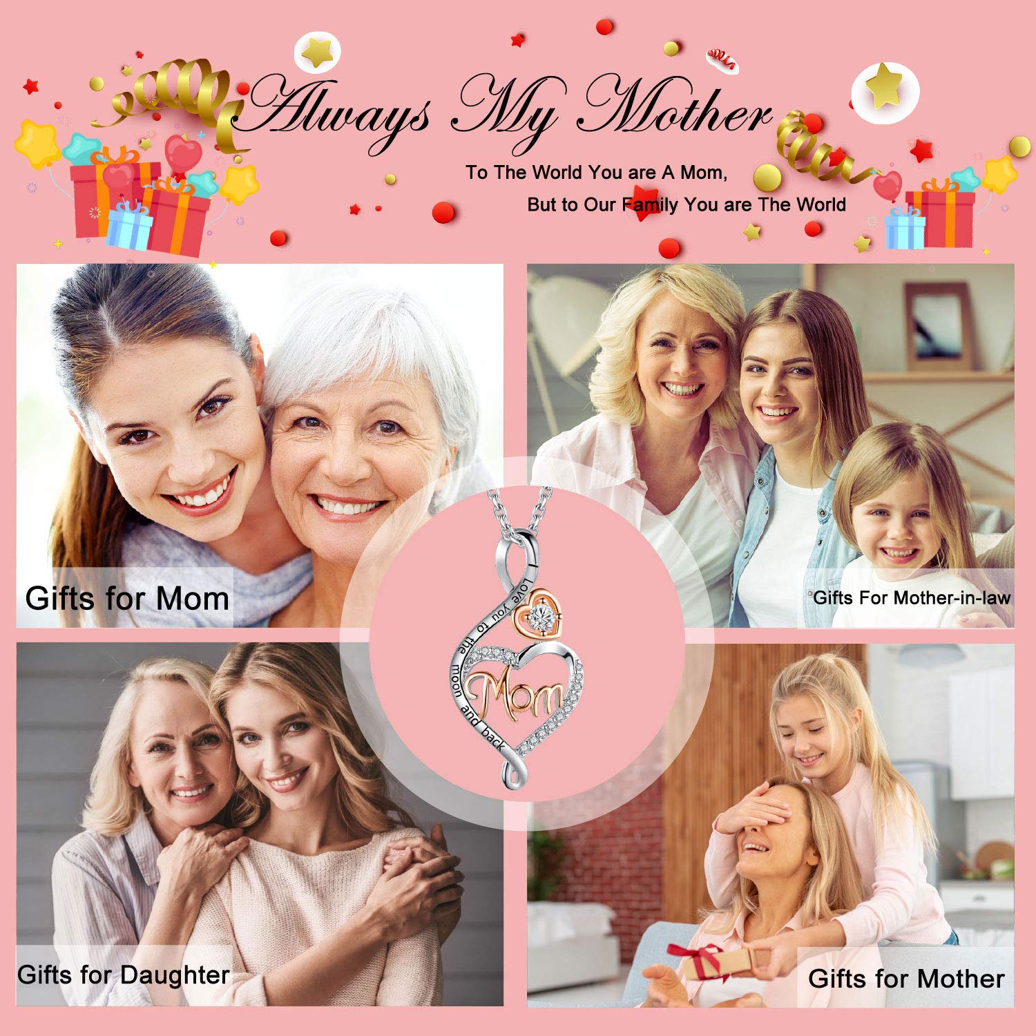 Sterling Silver Mom Nana Grandma Necklace - Elegant Mother's Day & Birthday Jewelry Gift for Women, Wife, Grandma from Daughter or Son | Perfect for Special Occasions, Anniversaries & Heartfelt Surprises