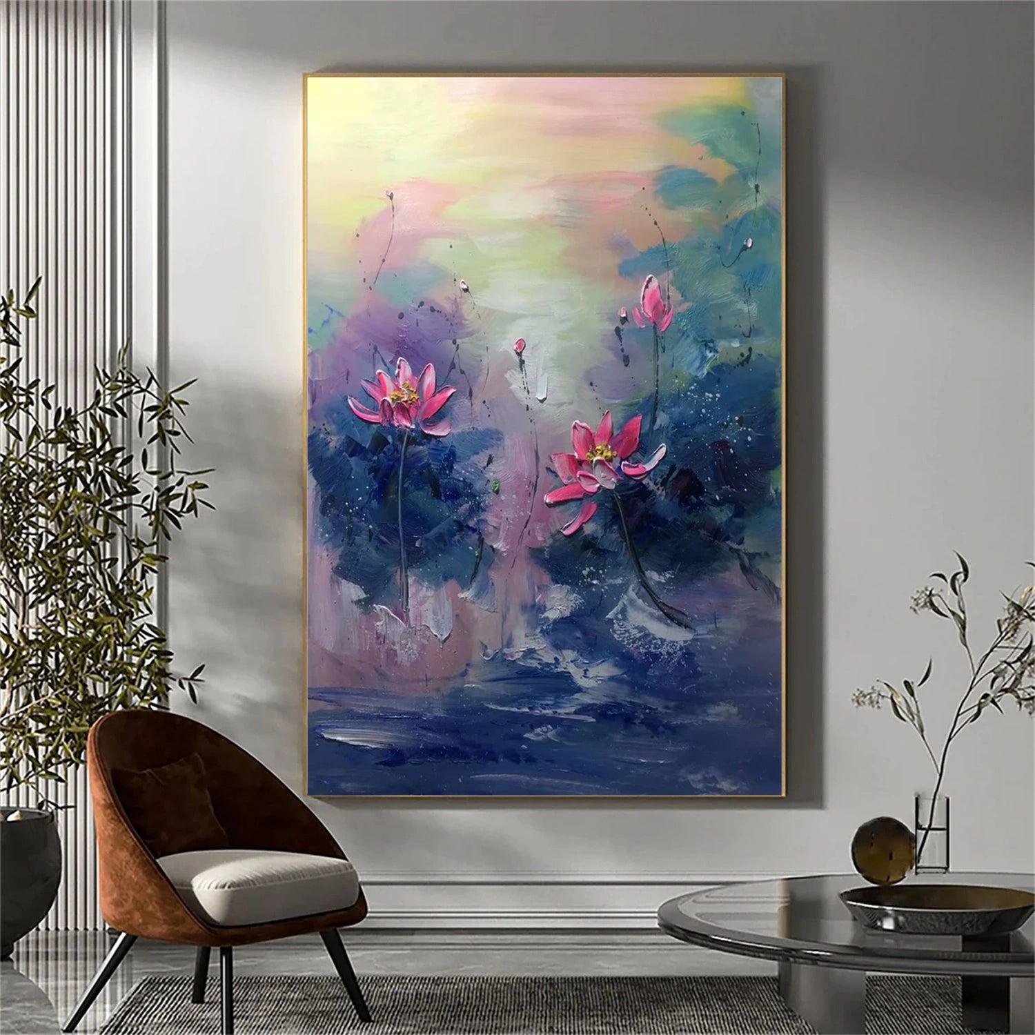 Flower and Tree Painting #FT 212 - Handmade Canvas Wall Art for Home & Office Decor - Perfect for Living Room, Bedroom, and Gift Giving