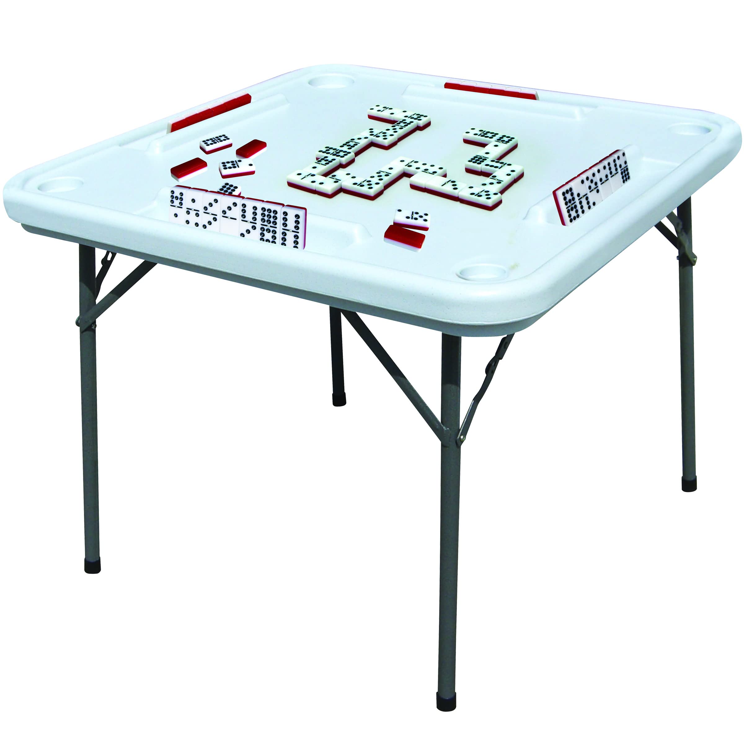 Benecasa Outdoor Blow Mold Domino Game Table Set - Durable Plastic Dominoes Table for Backyard, Patio, and Tailgating Parties - Perfect for Family Gatherings and Game Nights