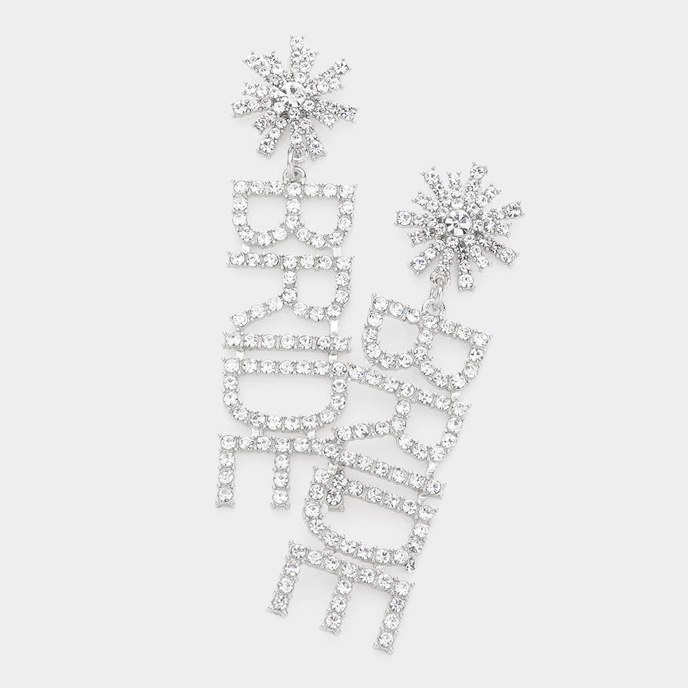 Elegant Silver Rhinestone Dangle Earrings for Women - Wedding, Party & Special Occasion Jewelry Accessories - Perfect for Brides, Prom & Evening Events
