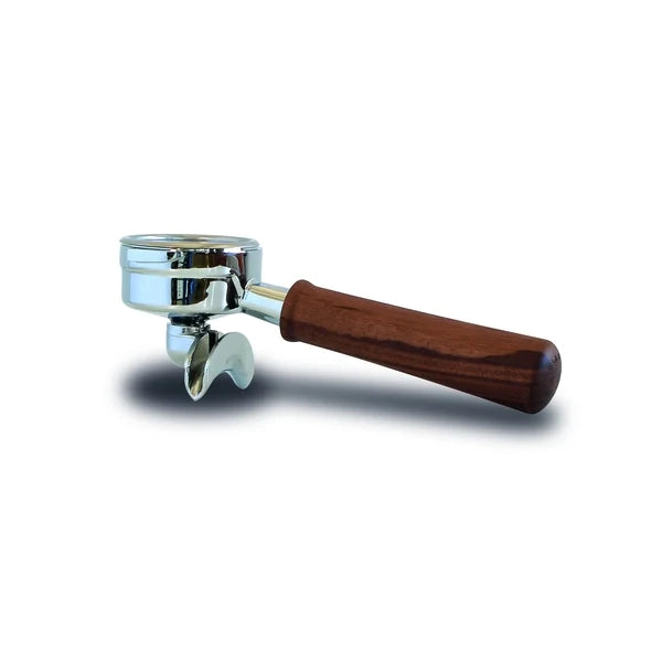 Ascaso Double Spout Portafilter with Premium Walnut Handle - Professional Espresso Accessory for Home Baristas & Coffee Shops (PM.263) | Perfect for Espresso Machines & Coffee Brewing Stations