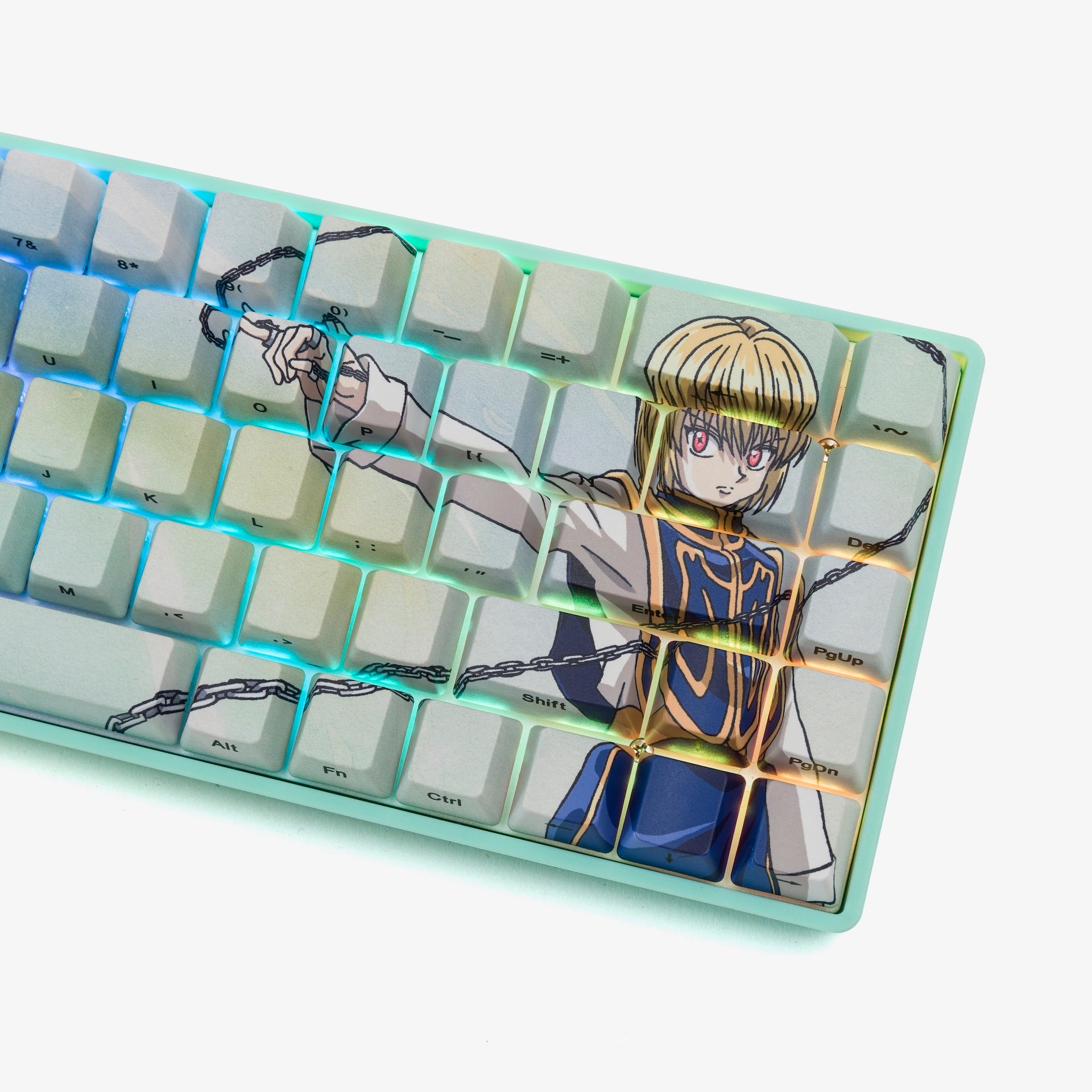 HxH x HG Basecamp 65+ Mechanical Keyboard - Kurapika Edition | Compact 65% Layout, Customizable RGB Backlighting | Perfect for Gaming, Coding & Office Work