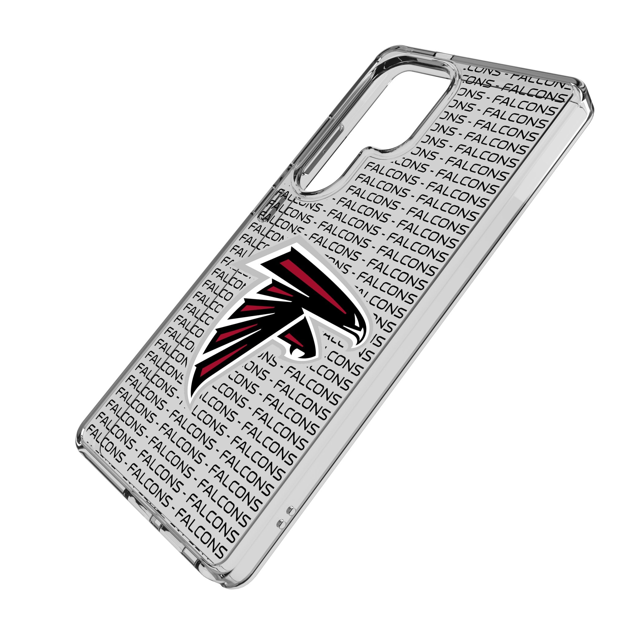 Atlanta Falcons Clear Phone Case for Samsung Galaxy - Durable Text Backdrop Design - Perfect for Falcons Fans & Game Day Support