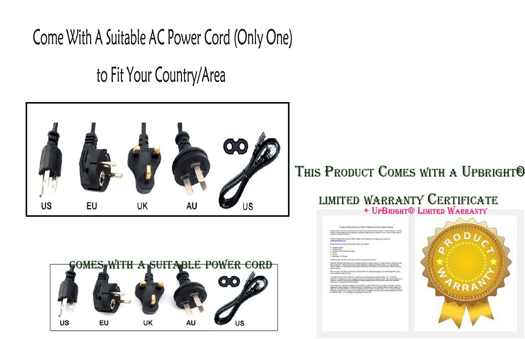 UPBRIGHT® 12V AC/DC Power Adapter for DW Digital WatchDog DVR Models - DW-ZA Pro, DW-8ZA, DW-4ZA, DW-42APRO, DW-VF4500G, DW-VF8 VMAX Flex | 12VDC Power Supply Cord | Compatible with Security Camera Systems & Digital Video Recorders | Perfect for Home & Business Surveillance Setups