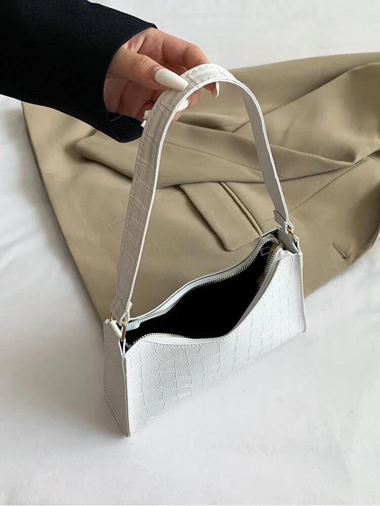 Women's Stylish White Leatherette Sling Bag - Crossbody Shoulder Purse for Everyday Use, Travel & Shopping