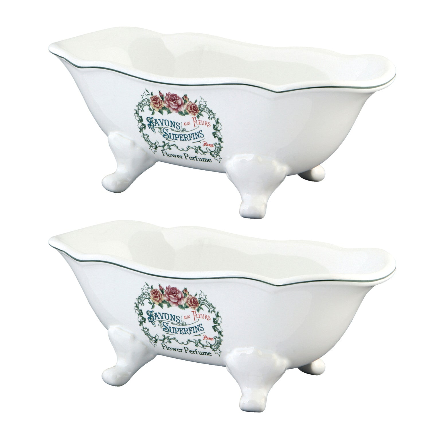 BATUBFLWD 7 9/16 Inch Mini Bathtub Set of 2, White Plastic Small Tub - Perfect for Dollhouse, Pet Bath, or DIY Crafts