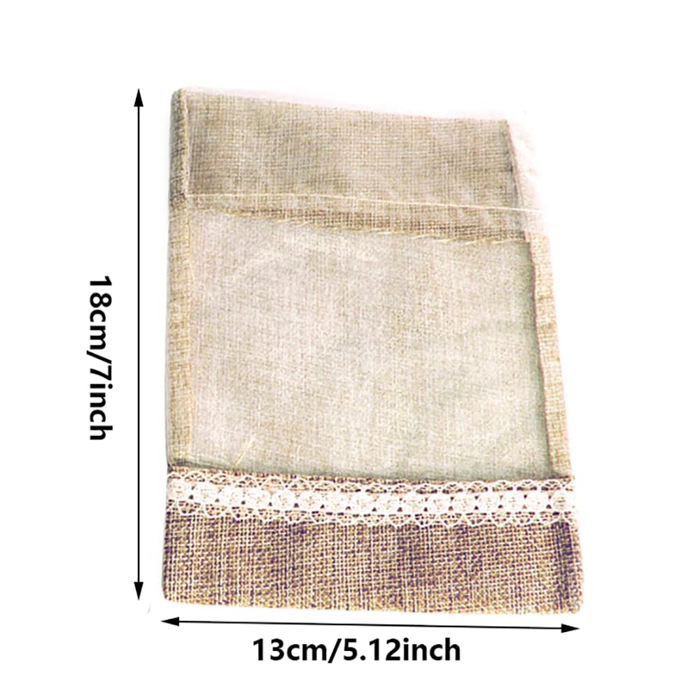 13x18cm Burlap Drawstring Gift Bags with Sheer Organza - 50PCS Eco-Friendly Jute Sacks for Wedding Favors, Party Decorations, Birthday Gifts & DIY Crafts - Perfect for Rustic Weddings, Baby Showers and Holiday Packaging