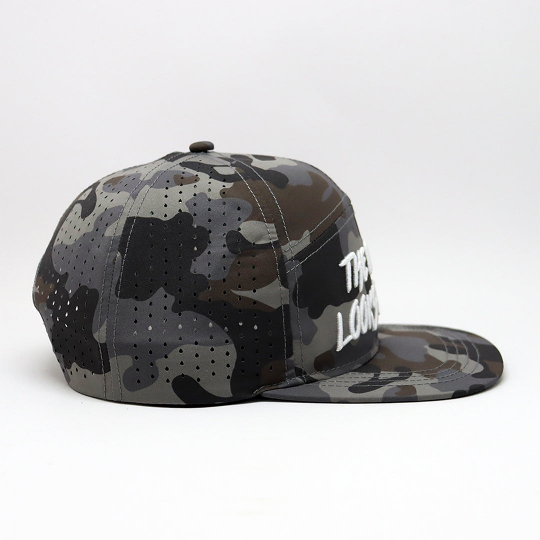 Future Looks Bright Light Brown Camo Flat Bill Waterproof Perforated Snapback Hat - Stylish Outdoor Baseball Cap for Hiking, Fishing & Casual Wear