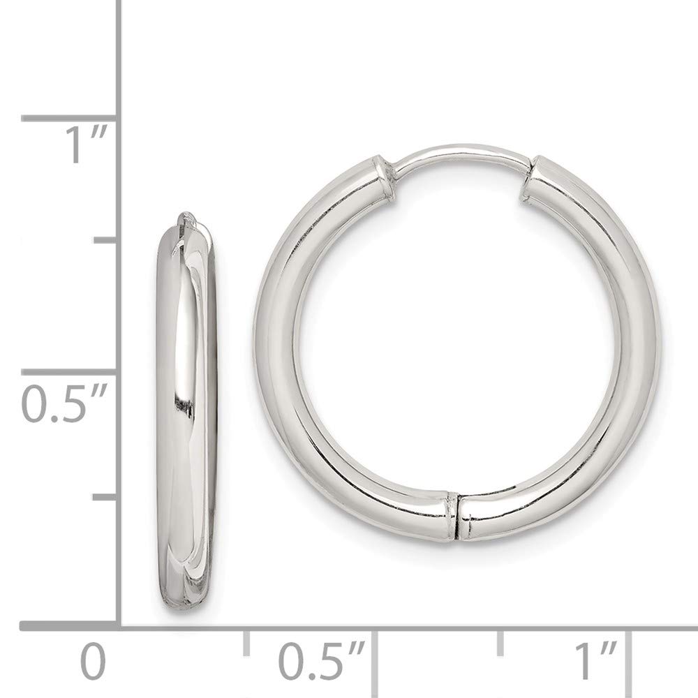 925 Sterling Silver Polished Hollow Hinged Hoop Small Huggie Earrings (21mm x 20mm) - Dainty Everyday Jewelry for Women, Perfect for Work & Casual Wear